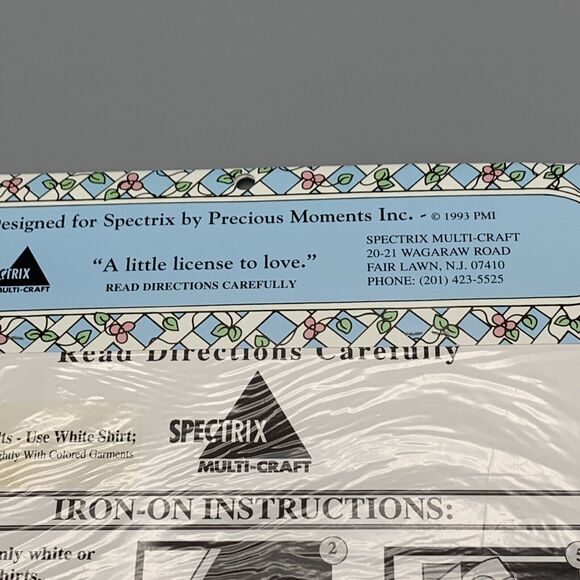 Vtg Precious Moments Iron On Transfer 502 Boy with Teddy Football Spectrix NOS - Picture 5 of 6